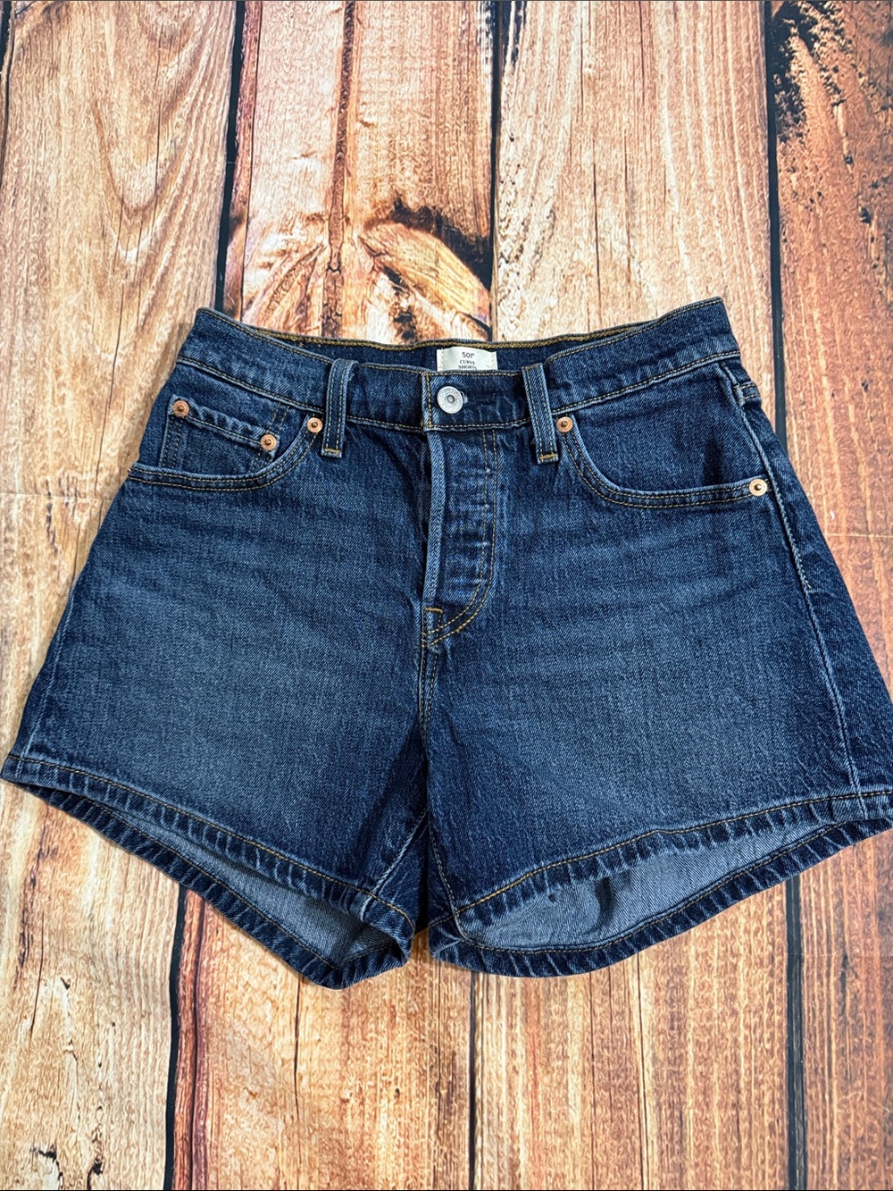 Levi’s 501 Curve Shorts Dark Wash High Rise Denim Cutoff Shorts - Size 25 (13” W